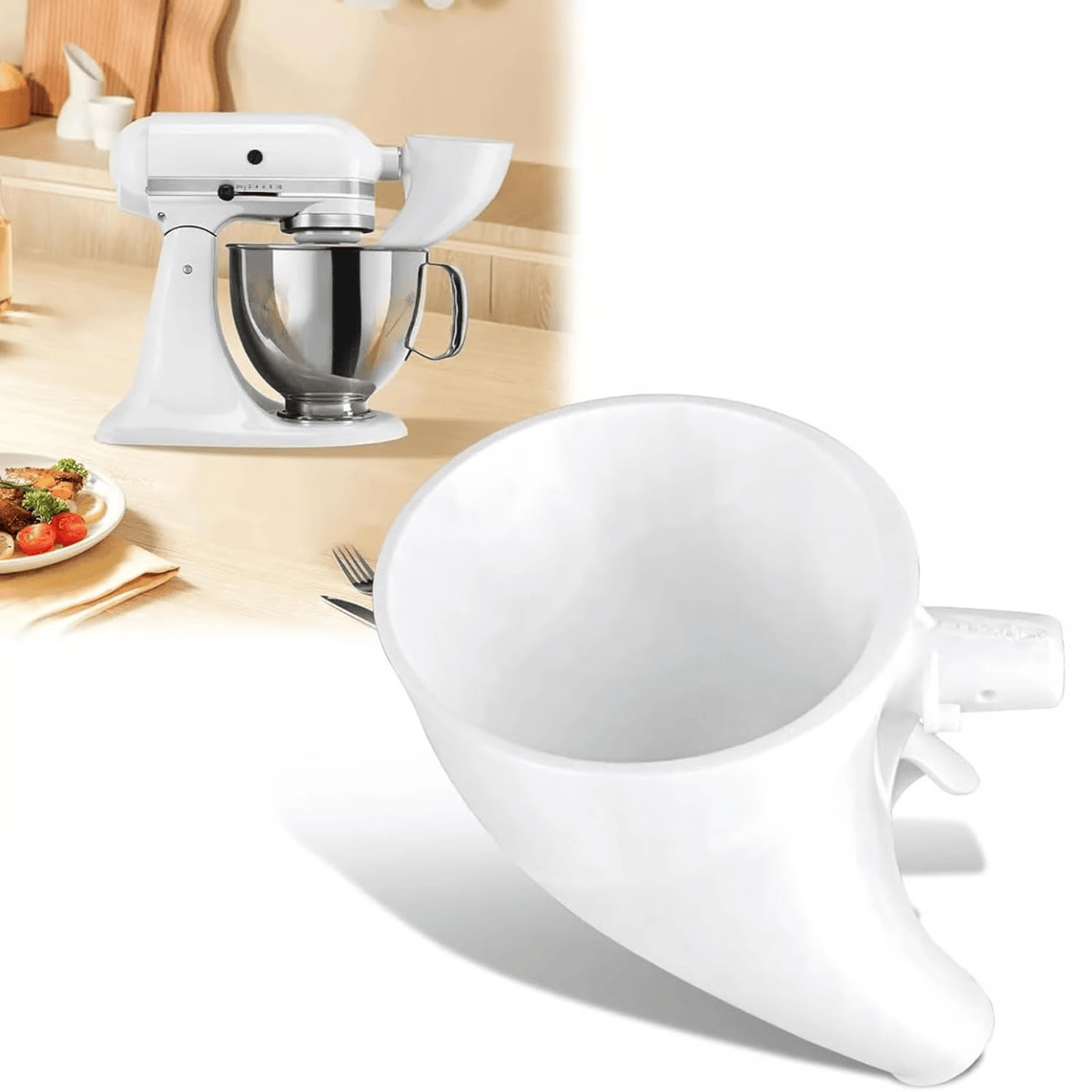 🔥LAST DAY 50% OFF - ✨Flour Funnel for Kitchen Aid Stand Mixer