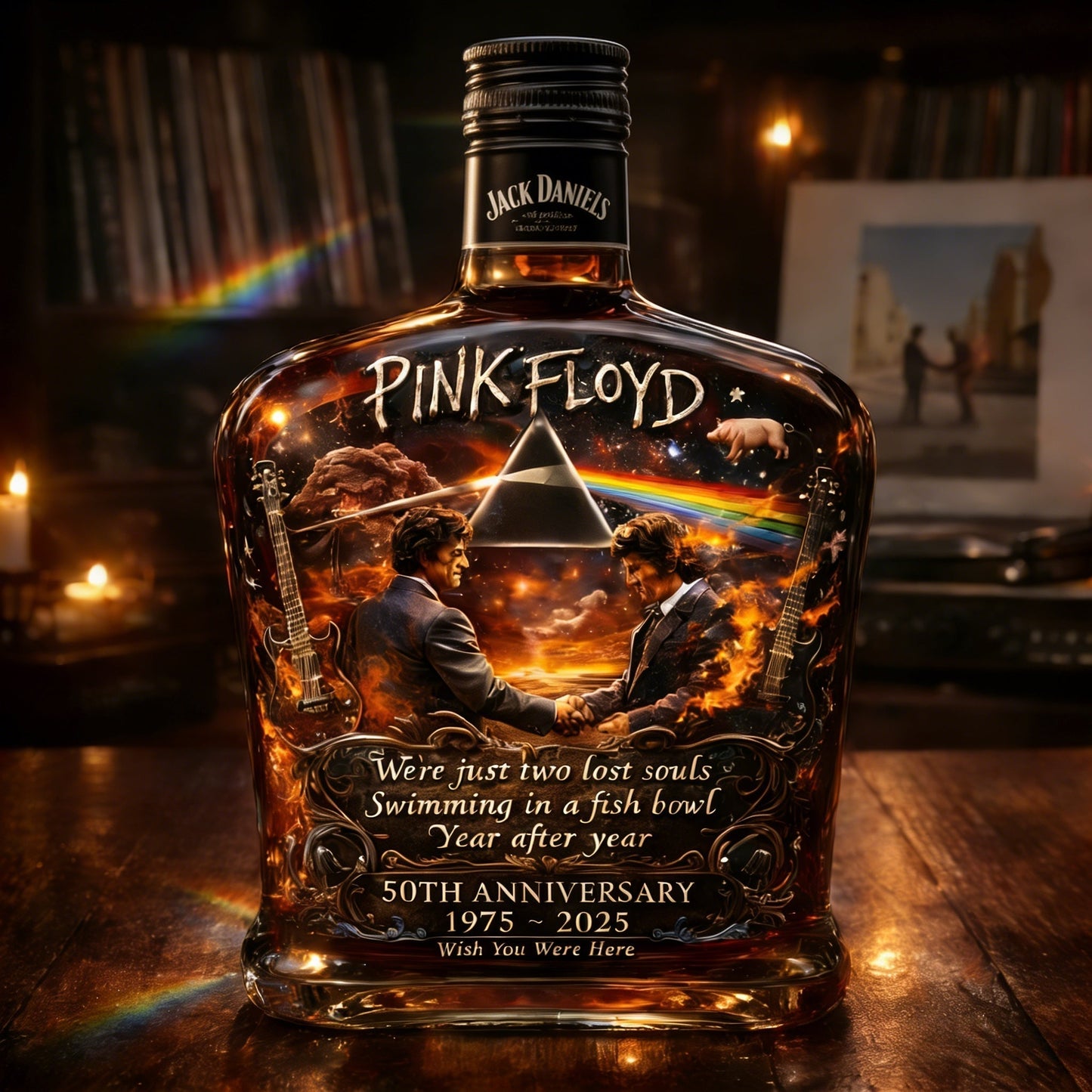 Pink Floyd – “Wish You Were Here” 50th Anniversary Collector’s Whiskey Bottle
