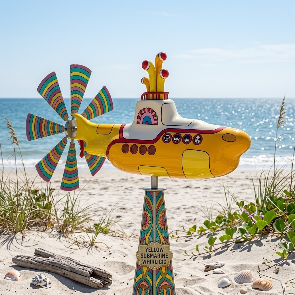 AeroGlow – Yellow Submarine Garden Wind Spinner