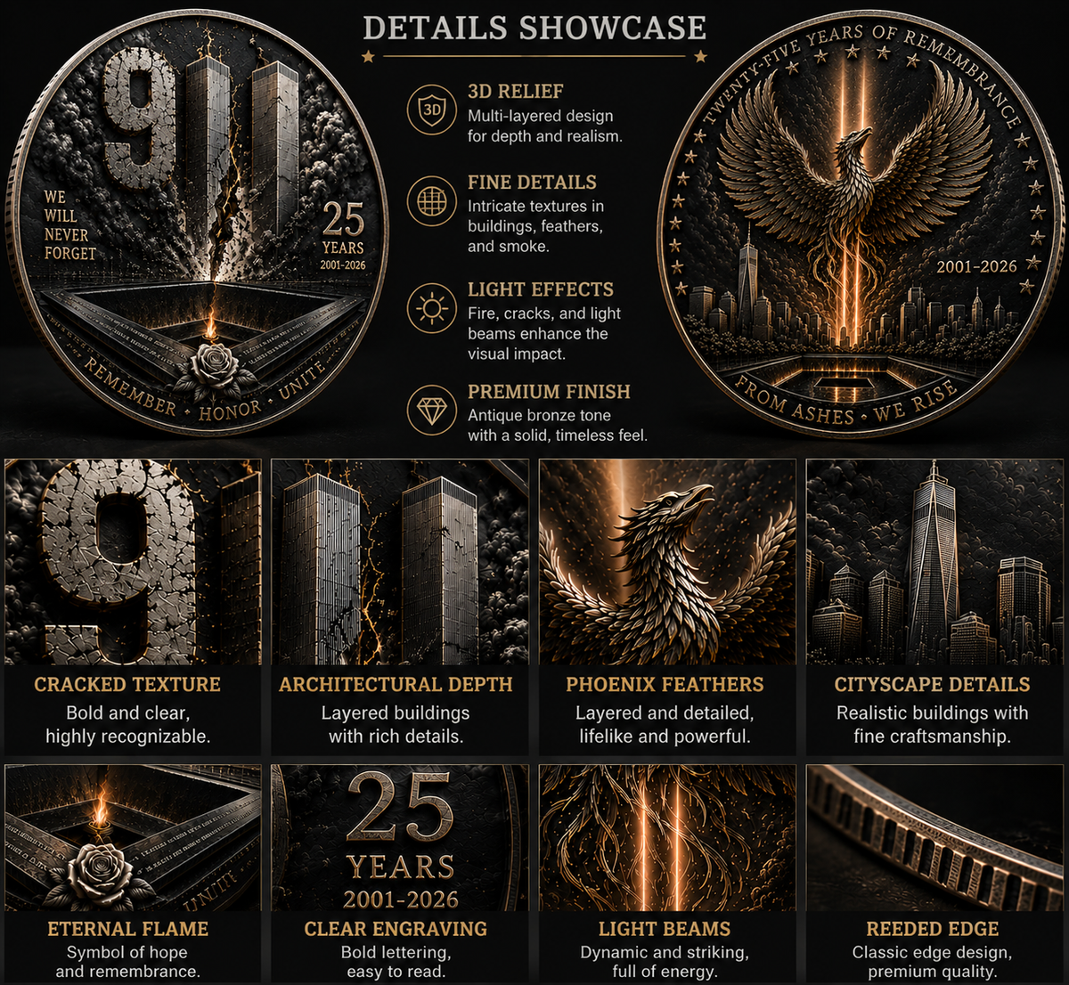 RemembranceHonor - 9/11 25th Anniversary Commemorative Coin