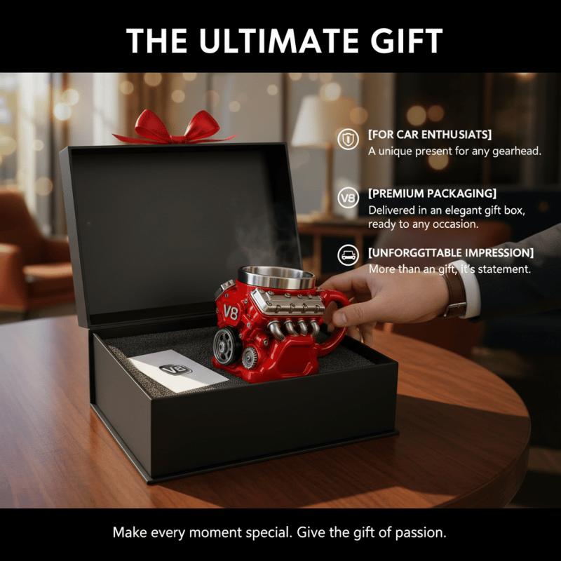 ⚡Ultimate V8 Engine Stainless Steel 3D Mug & A Gearhead's Dream✨