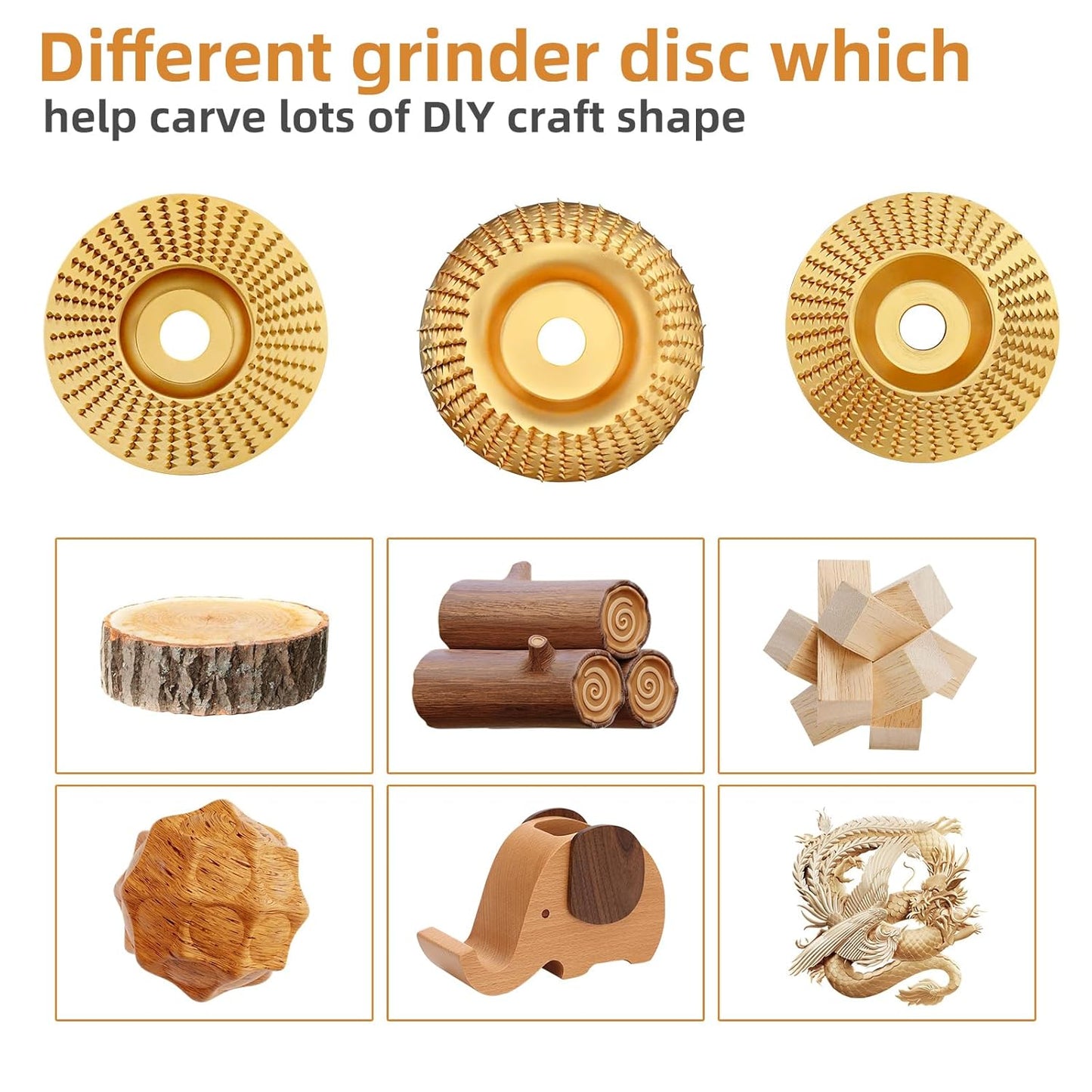 GrindCraft – 3-Piece Wood Shaping Disc Kit