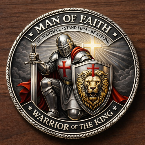 FaithValor – Man of Faith Warrior of the King Challenge Coin