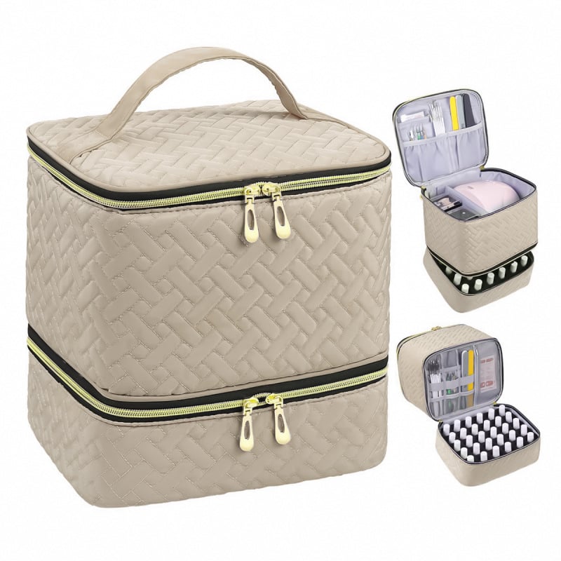 PolishPro – Deluxe Double‑Layer Nail Organizer Case
