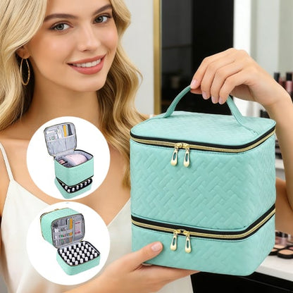 PolishPro – Deluxe Double‑Layer Nail Organizer Case