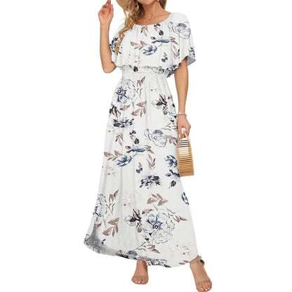 BreezeBelle – Off Shoulder Ruffle Maxi Dress