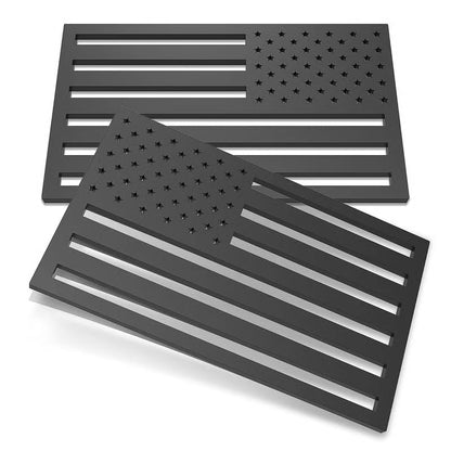 ShadowGlory – 3D Black American Flag Emblem Decal