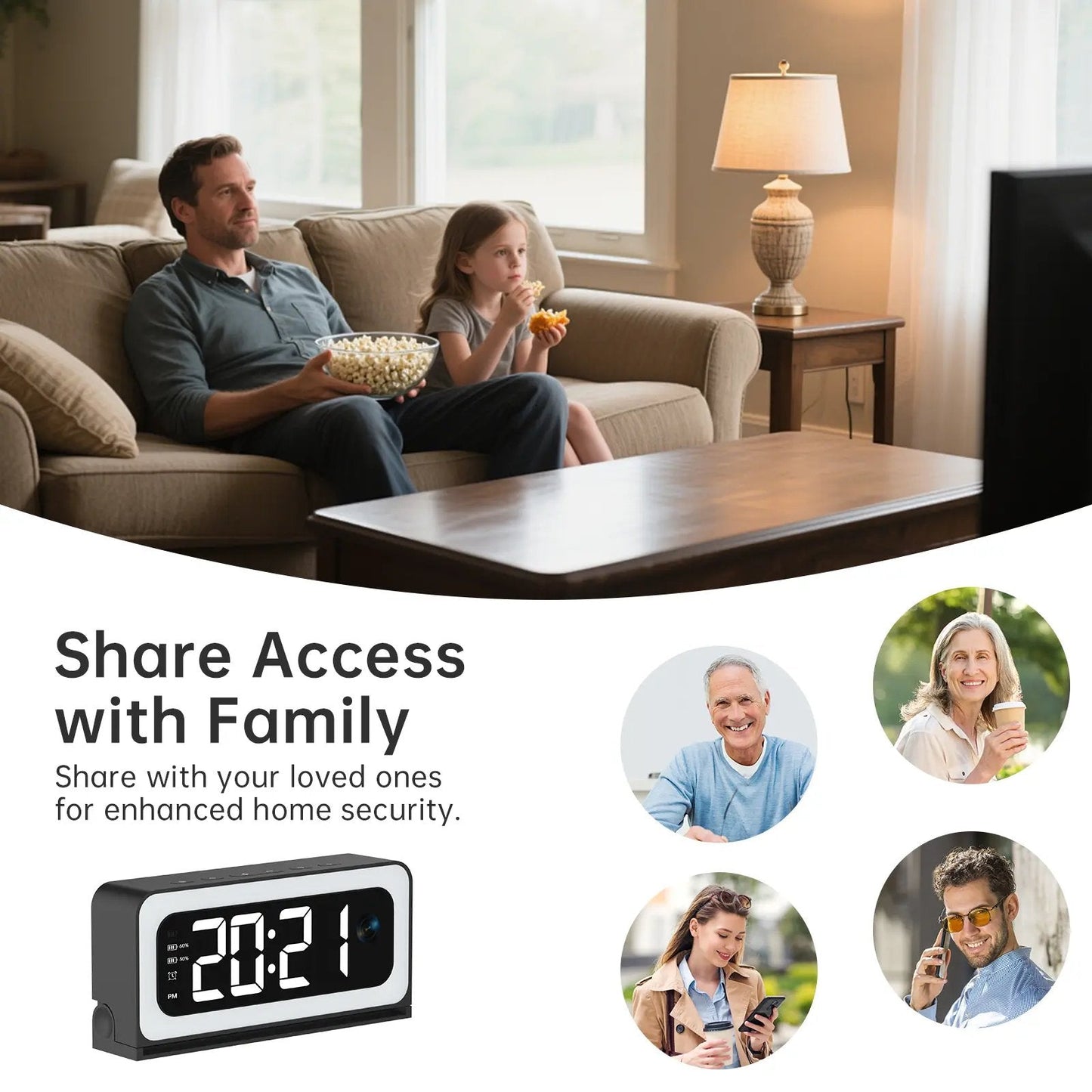 SpyraTech – Smart Alarm Clock Camera with Dual WiFi
