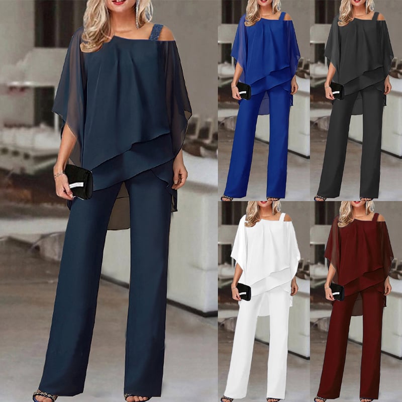 PureLuxe – Women’s Layered Chiffon Outfit Set