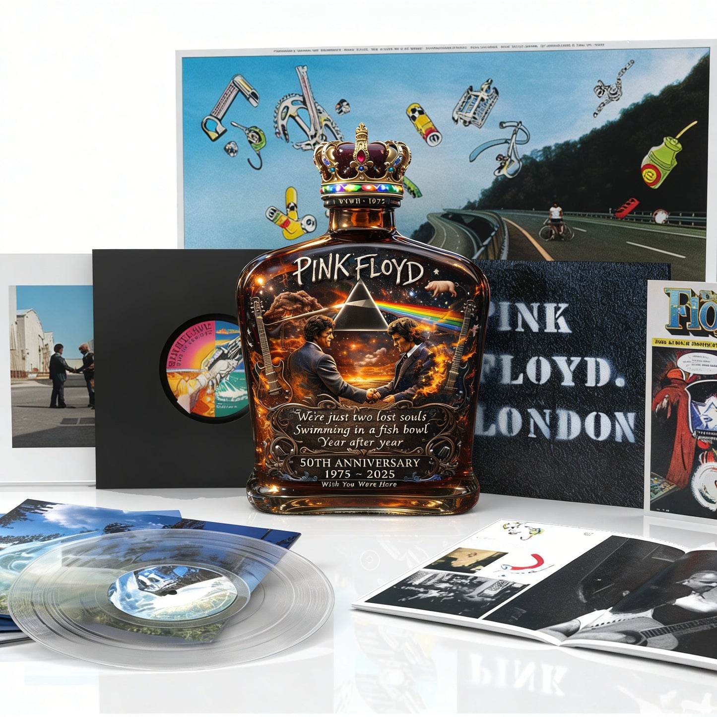 Pink Floyd – “Wish You Were Here” 50th Anniversary Collector’s Whiskey Bottle