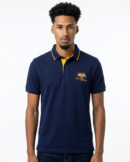 Belgavi — Embroidered Polo Shirt with Contrast Trim
