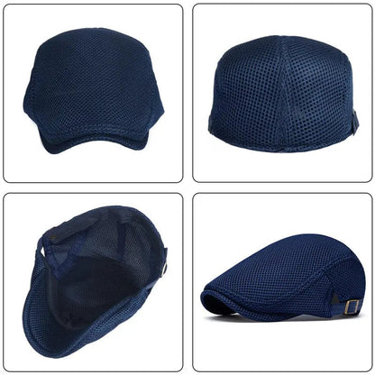 AirWeave – Breathable Mesh Flat Cap for Men