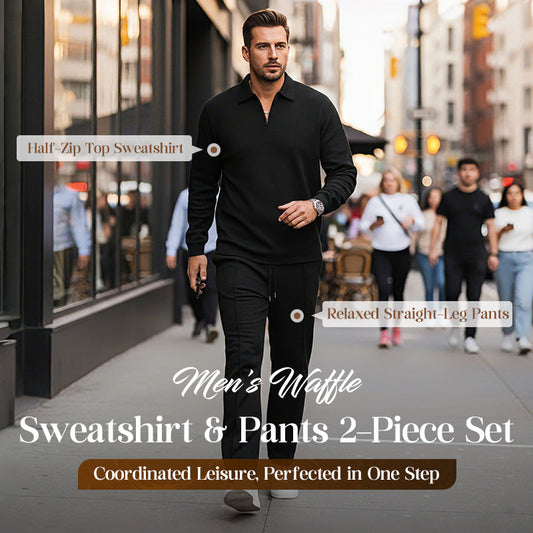 UrbanEase – Breathable Waffle Knit Lounge Set for Men