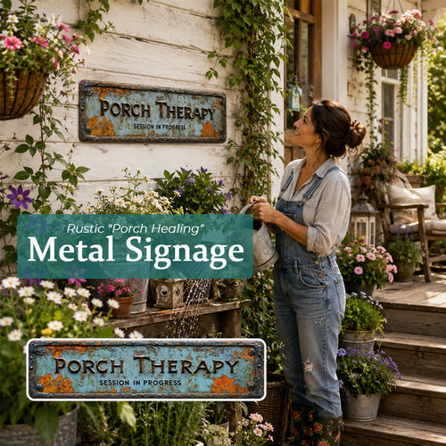 CozyHaven – Rustic Outdoor Porch Therapy Sign
