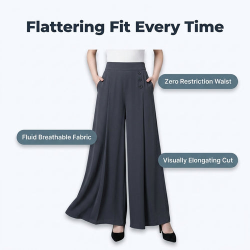 BelleFlow – Flattering Wide Leg Comfort Trousers