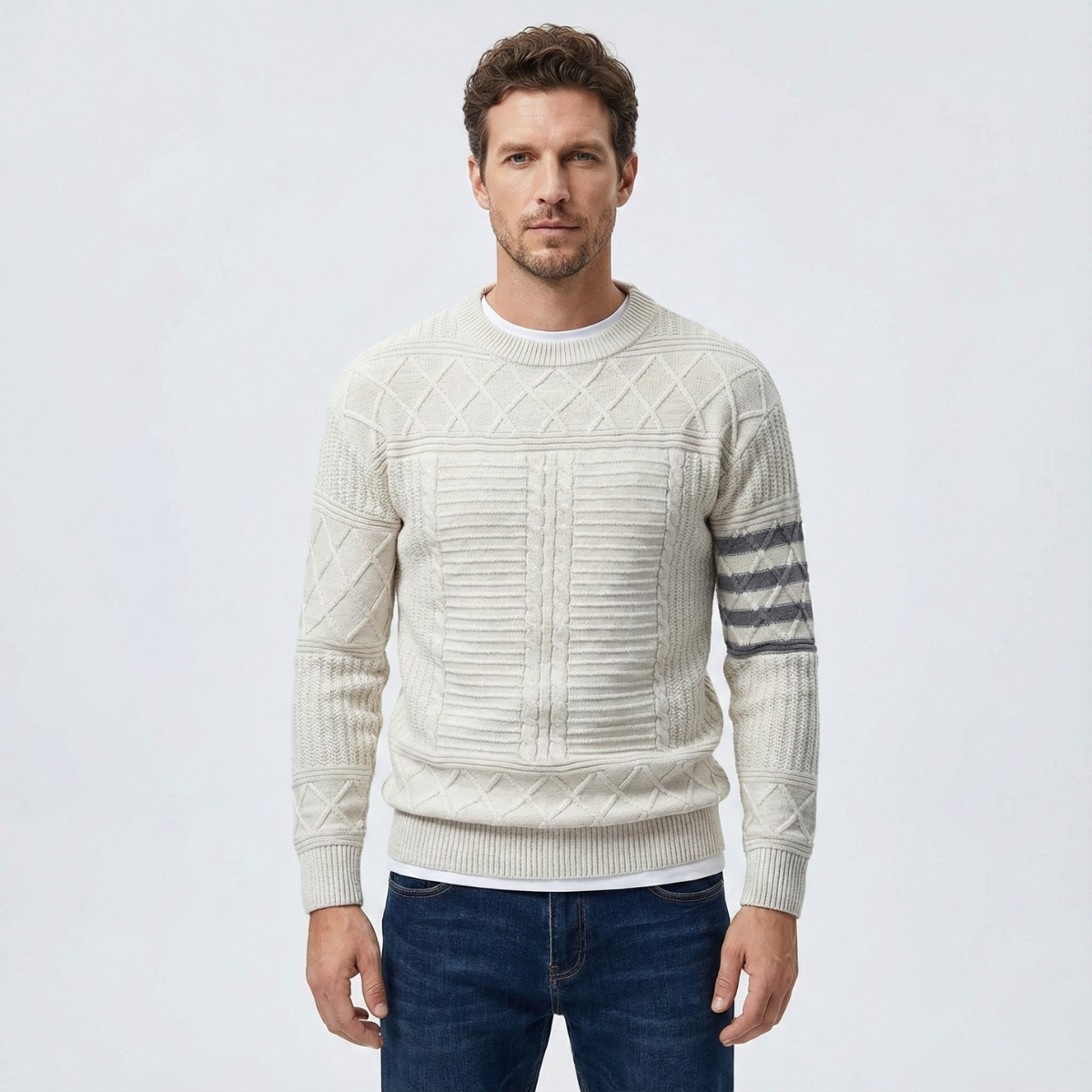 Warren Cable Crewneck Sweater