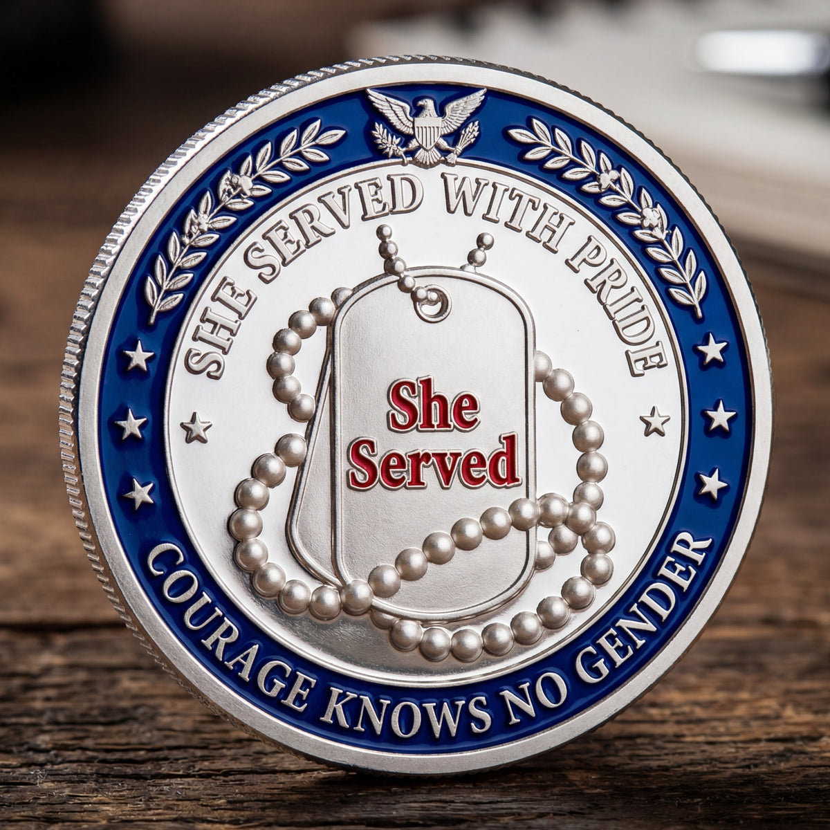 ValorRose – Female Veteran Tribute Challenge Coin