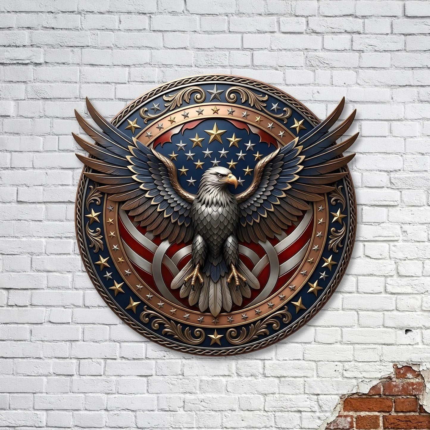 EagleValor - American Eagle Patriotic Metal Wreath