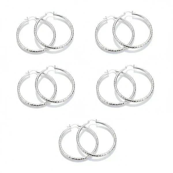 LumiLuxe – Brilliant Diamond Cut Hoop Earrings