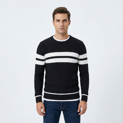 Zander Field Stripe Cotton Crewneck