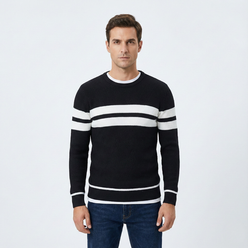 Zander Field Stripe Cotton Crewneck