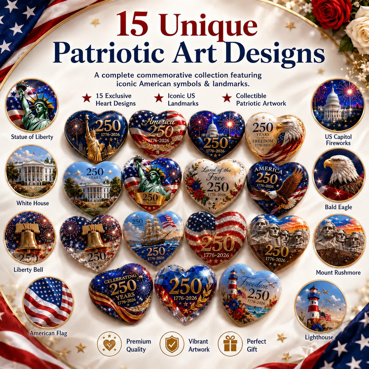 HeritageStars - 15-Piece Patriotic Collectibles
