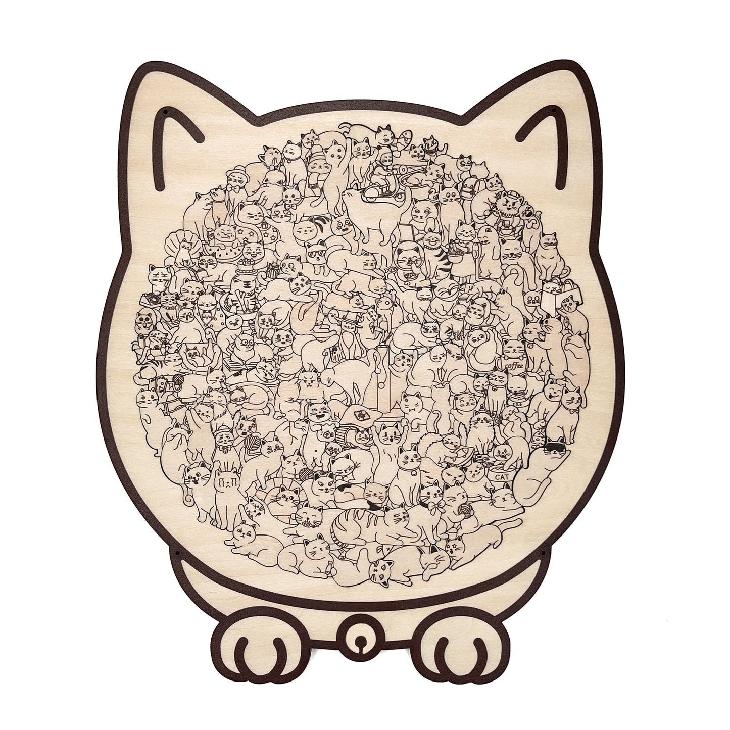WhiskerCraft – 135 Pcs Cat Shaped Wooden Puzzle