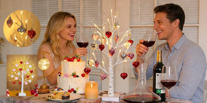 LumiBloom – Heart-Adorned LED Birch Table Decor