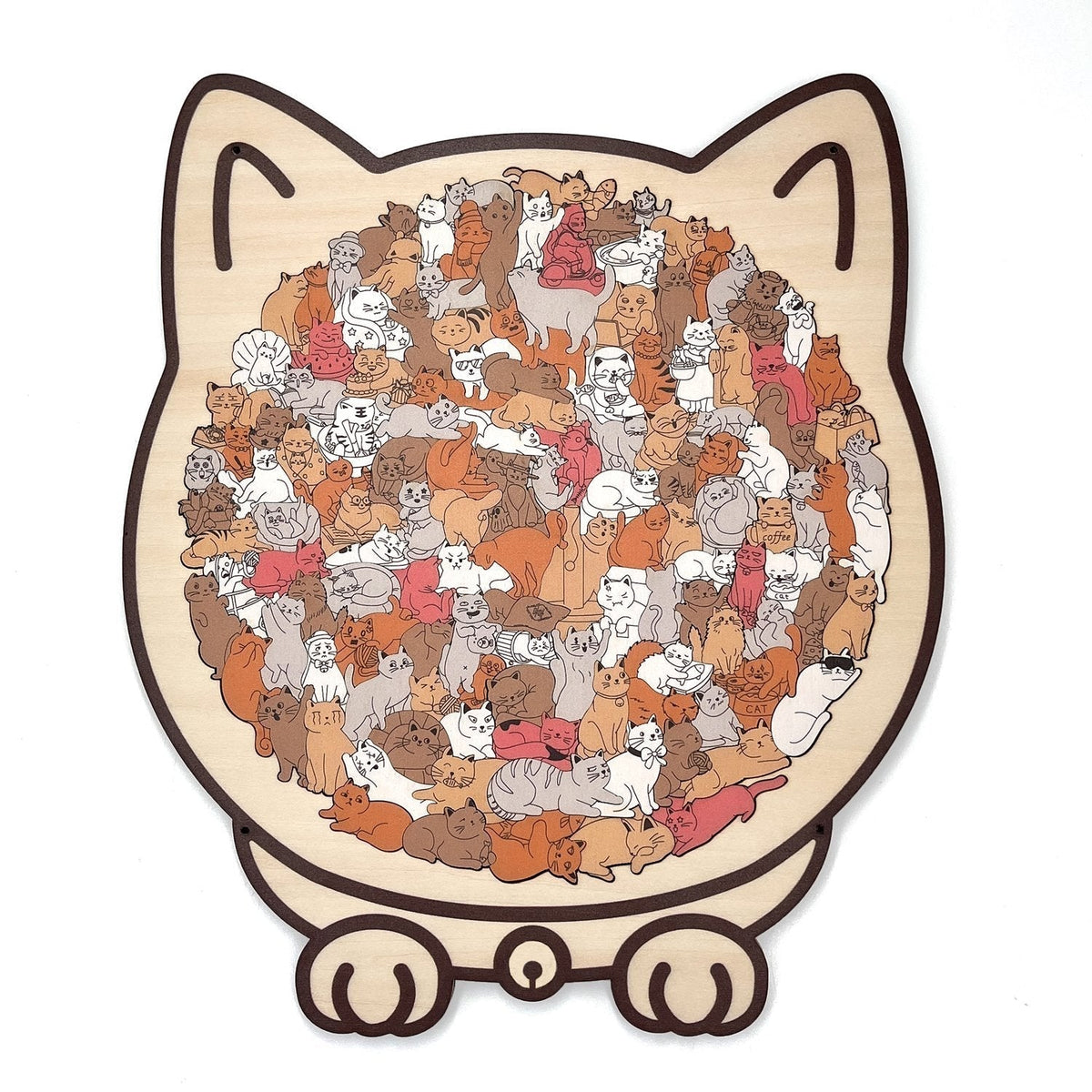 WhiskerCraft – 135 Pcs Cat Shaped Wooden Puzzle