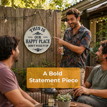 HomeBliss – “This Is Our Happy Place” Hanging Sign