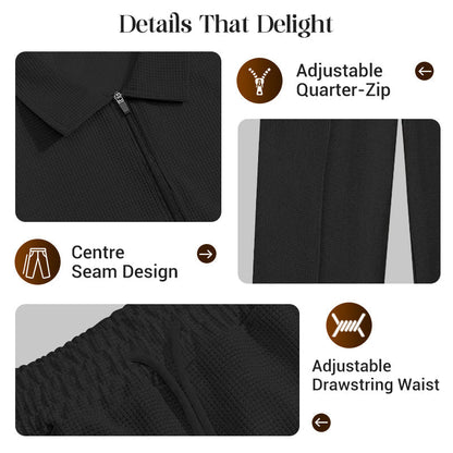 UrbanEase – Breathable Waffle Knit Lounge Set for Men