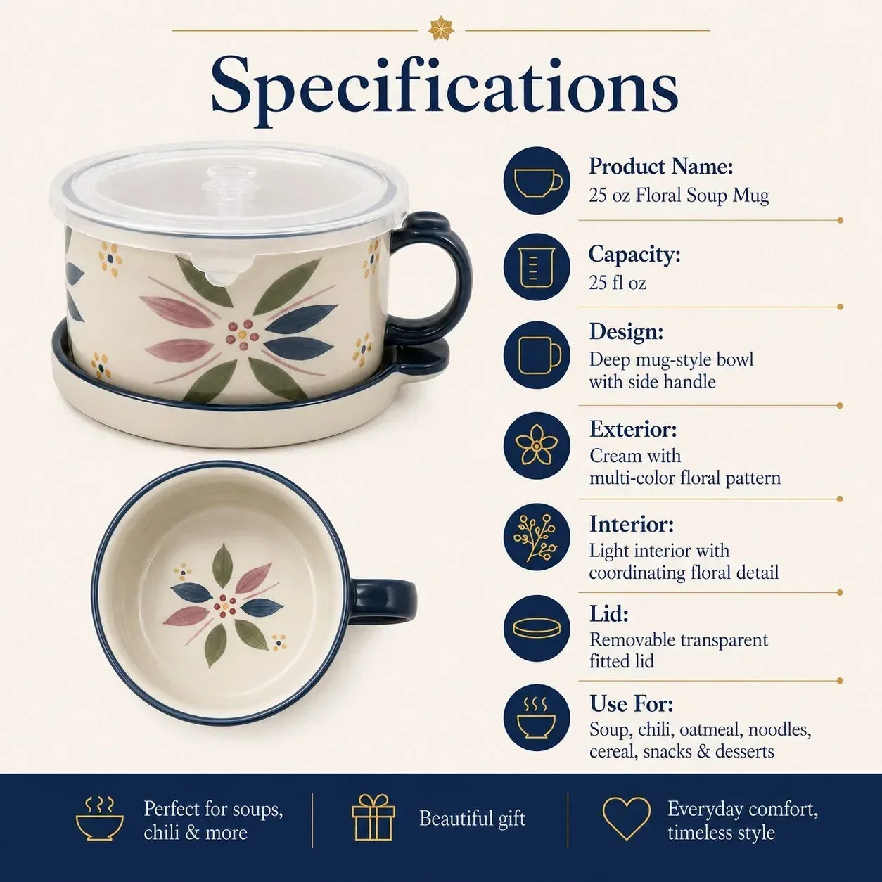 BloomBowl – Floral Handled Soup Mug