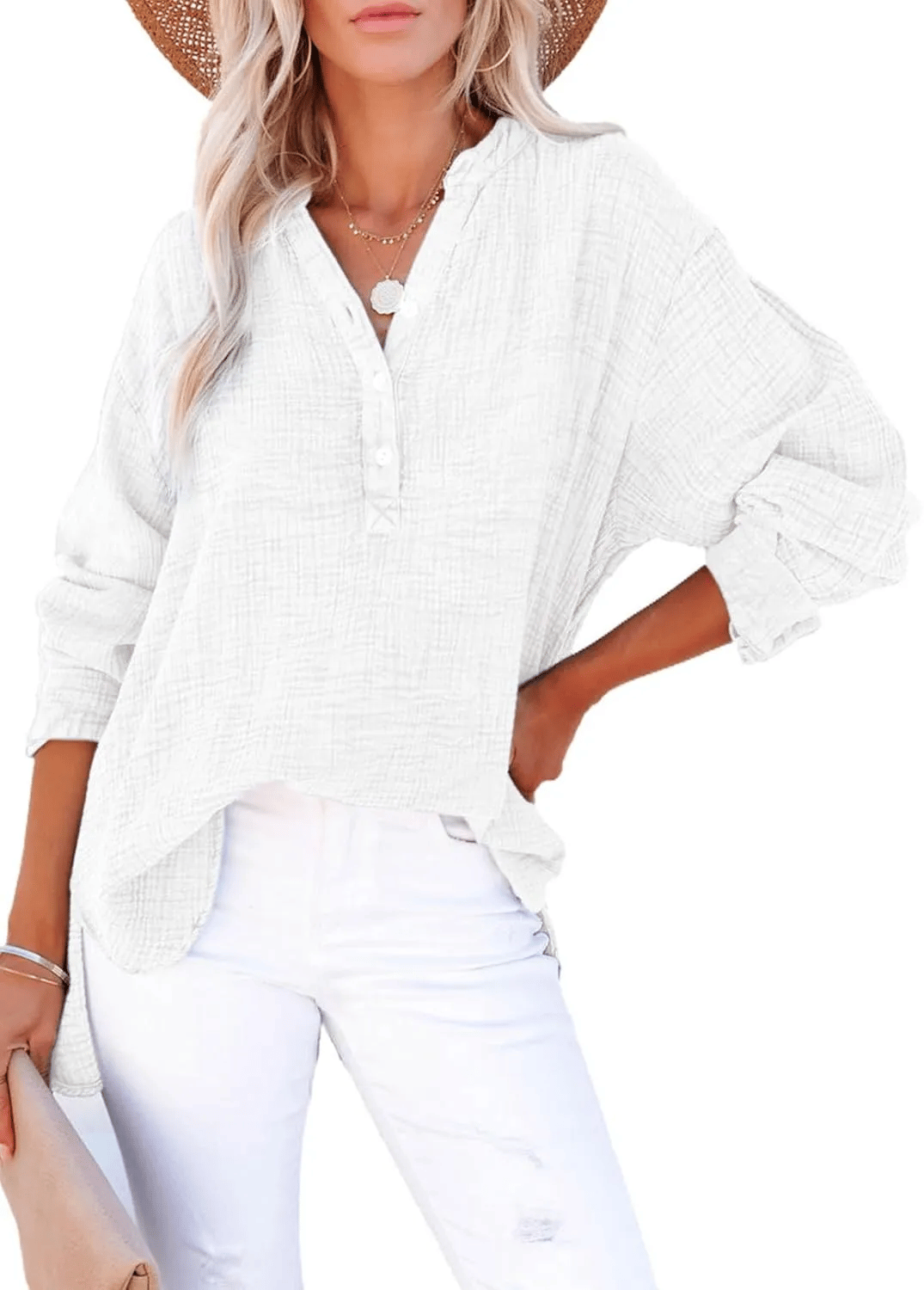 CloudFit – Women’s Casual Oversized Gauze Blouse