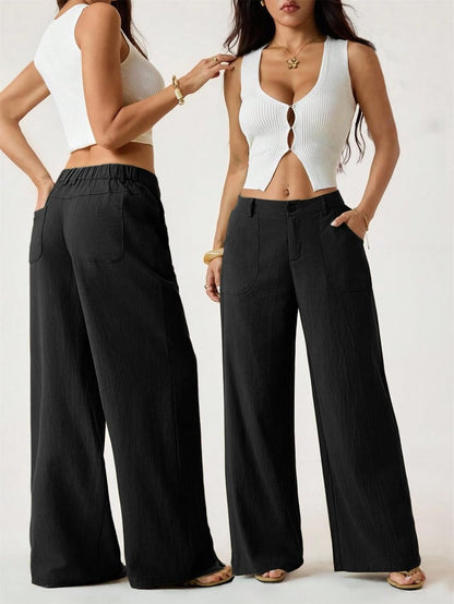 Linenora – Summer Cotton-Linen Palazzo Pants