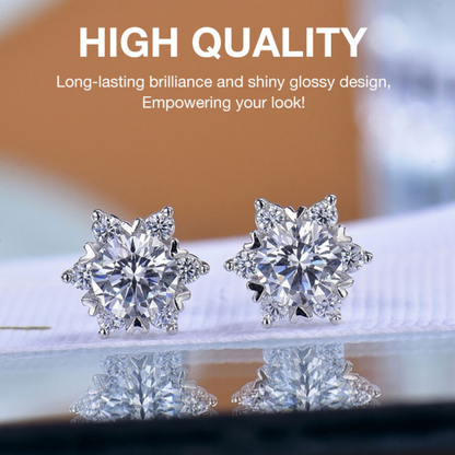 SnowLuxe - Moissanite Snowflake Earrings