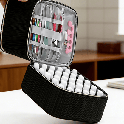 PolishPro – Deluxe Double‑Layer Nail Organizer Case