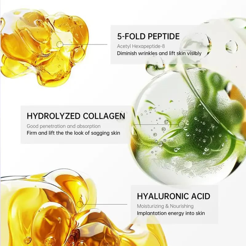 Reduces Wrinkles and Double Chin,Five Rollers for All Around Massage,Neck Firming Cream