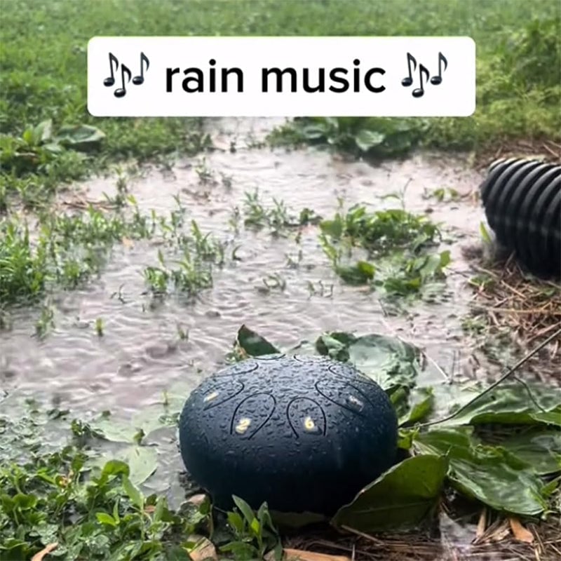 NatureBeat – Outdoor Steel Rain Drum with Finger Picks