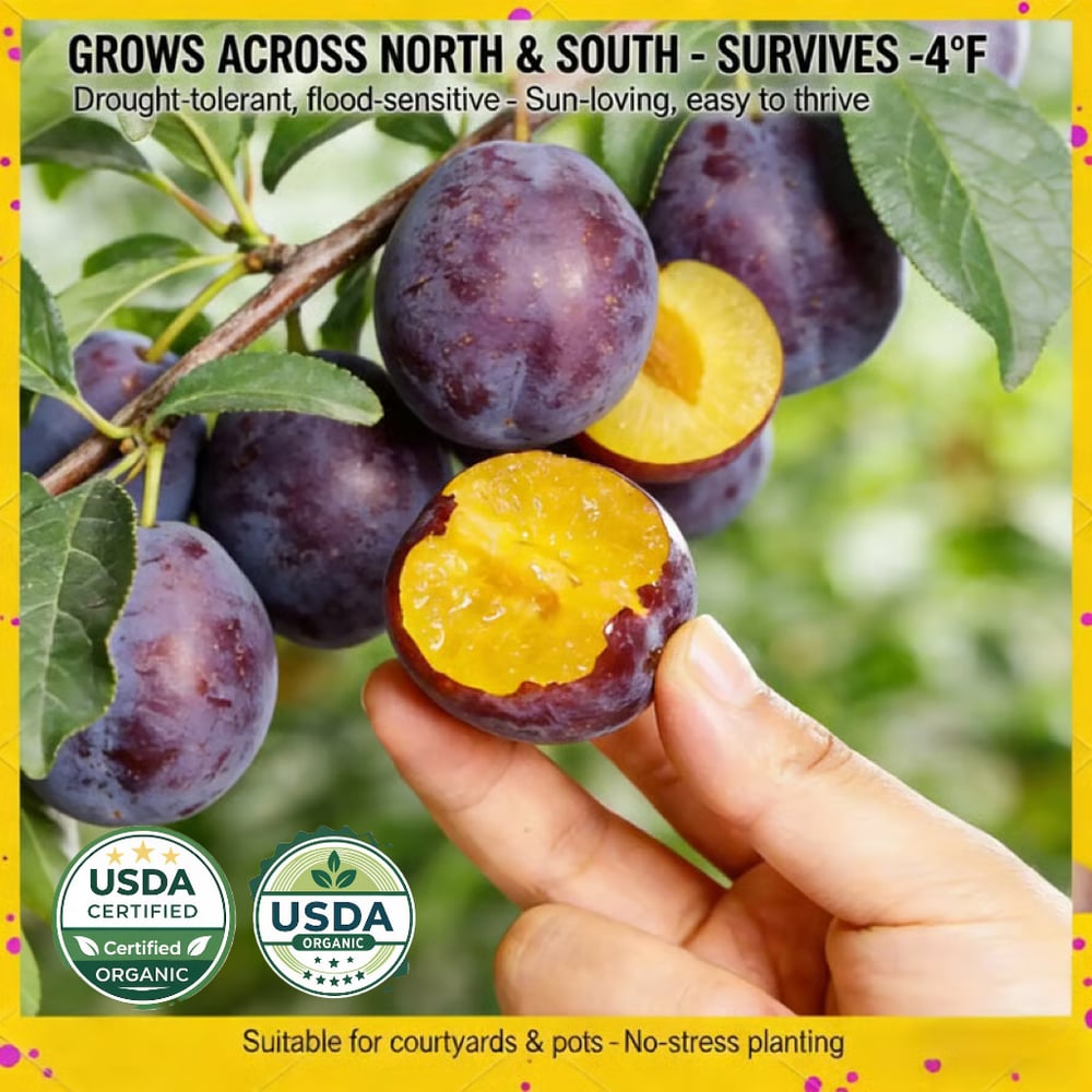 PureHarvest – Heirloom Non-GMO Grafted Plum Tree Sapling
