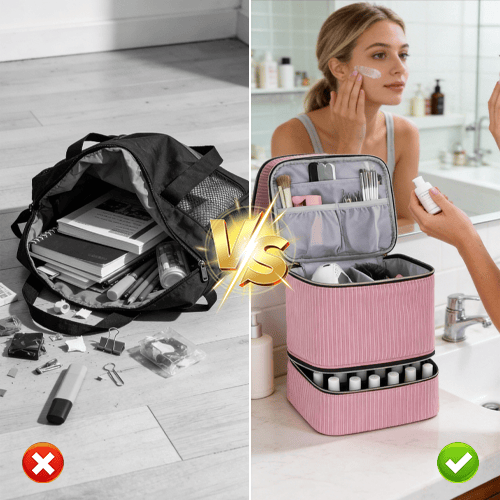 PolishPro – Deluxe Double‑Layer Nail Organizer Case