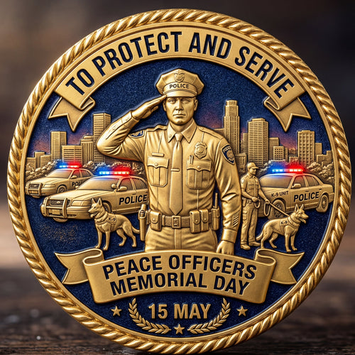 ValorBadge - Police Memorial Challenge Coin – Blue Lives Remembered