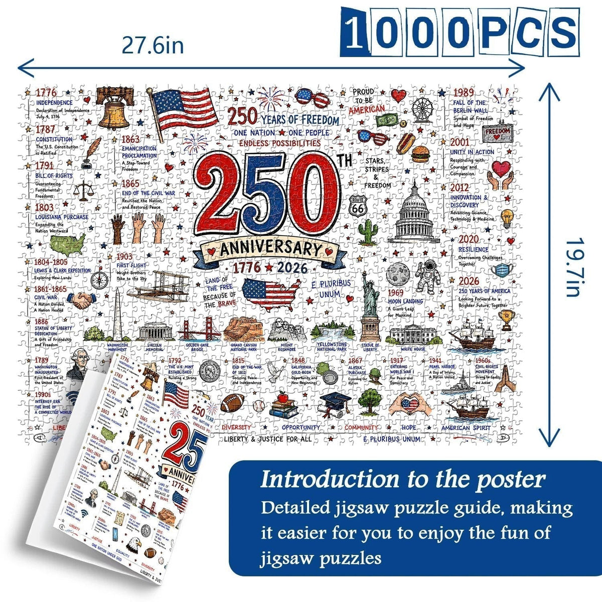 FreedomPiece – 1000 Piece USA Themed Puzzle Set