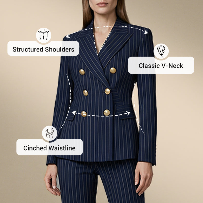 FemmeLine – Women’s Tailored Pinstripe Suit