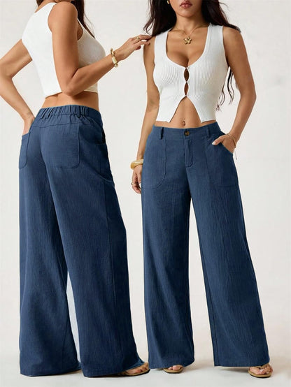 Linenora – Summer Cotton-Linen Palazzo Pants