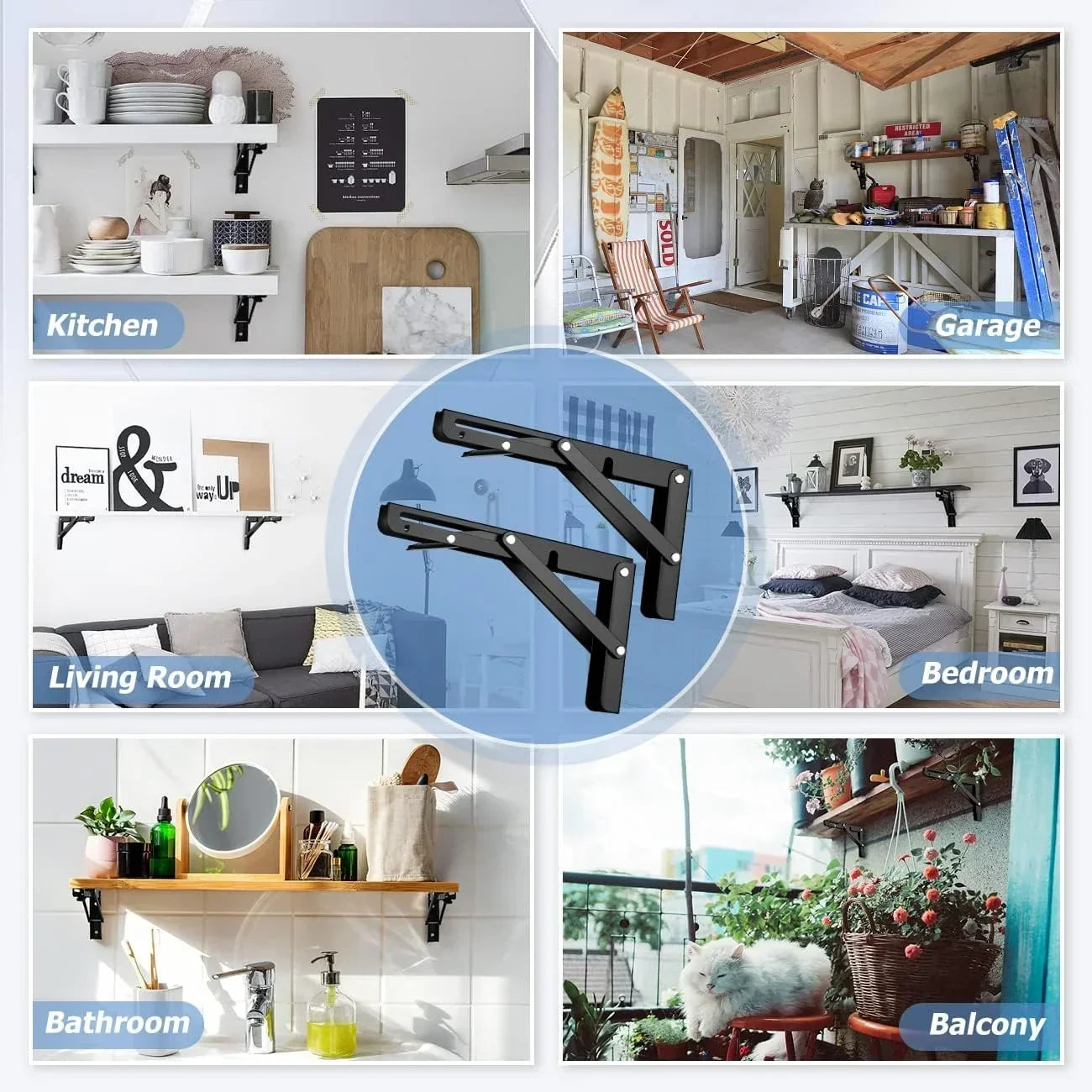 SpaceLift – Heavy Duty Folding Shelf Brackets