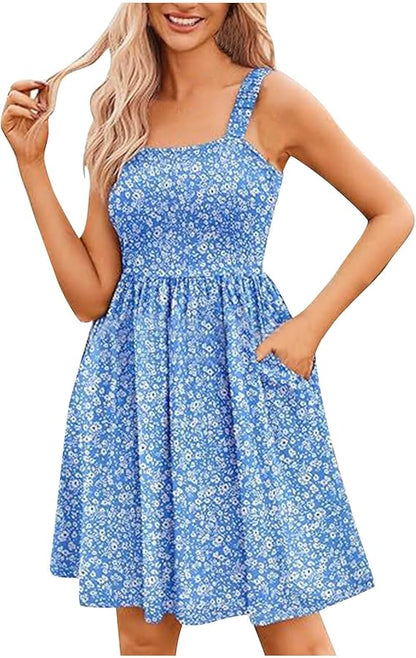 FloraCharm - Square Neck Summer Dress