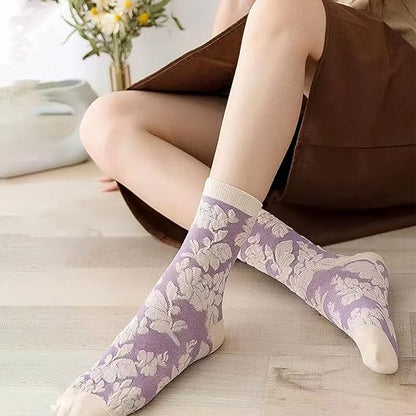 LumeFlora – Soft Cotton Embroidered Flower Socks