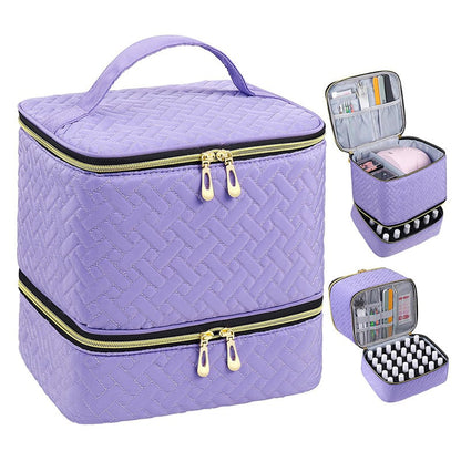 PolishPro – Deluxe Double‑Layer Nail Organizer Case