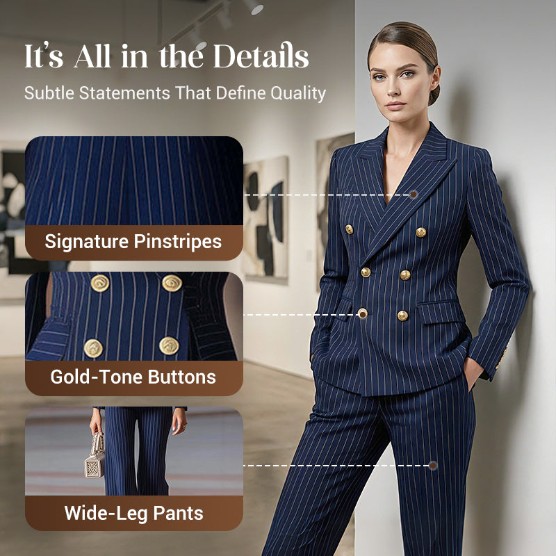 FemmeLine – Women’s Tailored Pinstripe Suit