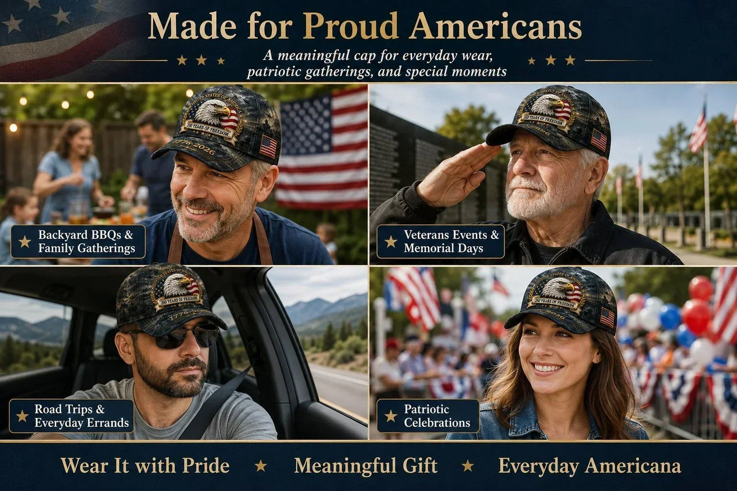 FreedomEagle – 250 Years Patriotic Heritage Cap